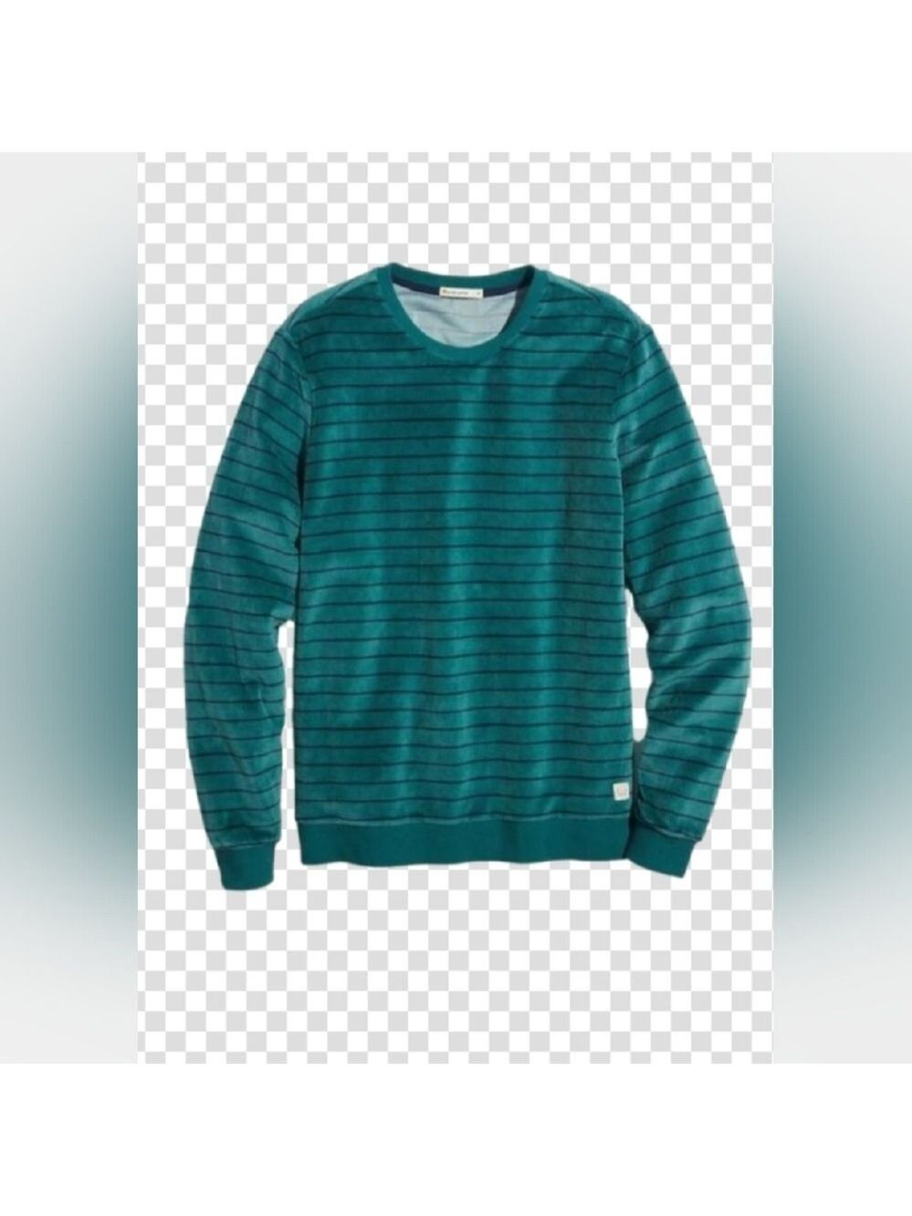 Velour Crewneck in Blue Spruce Navy Stripe